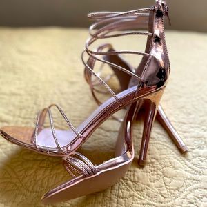 Strapped Rose Gold Heels